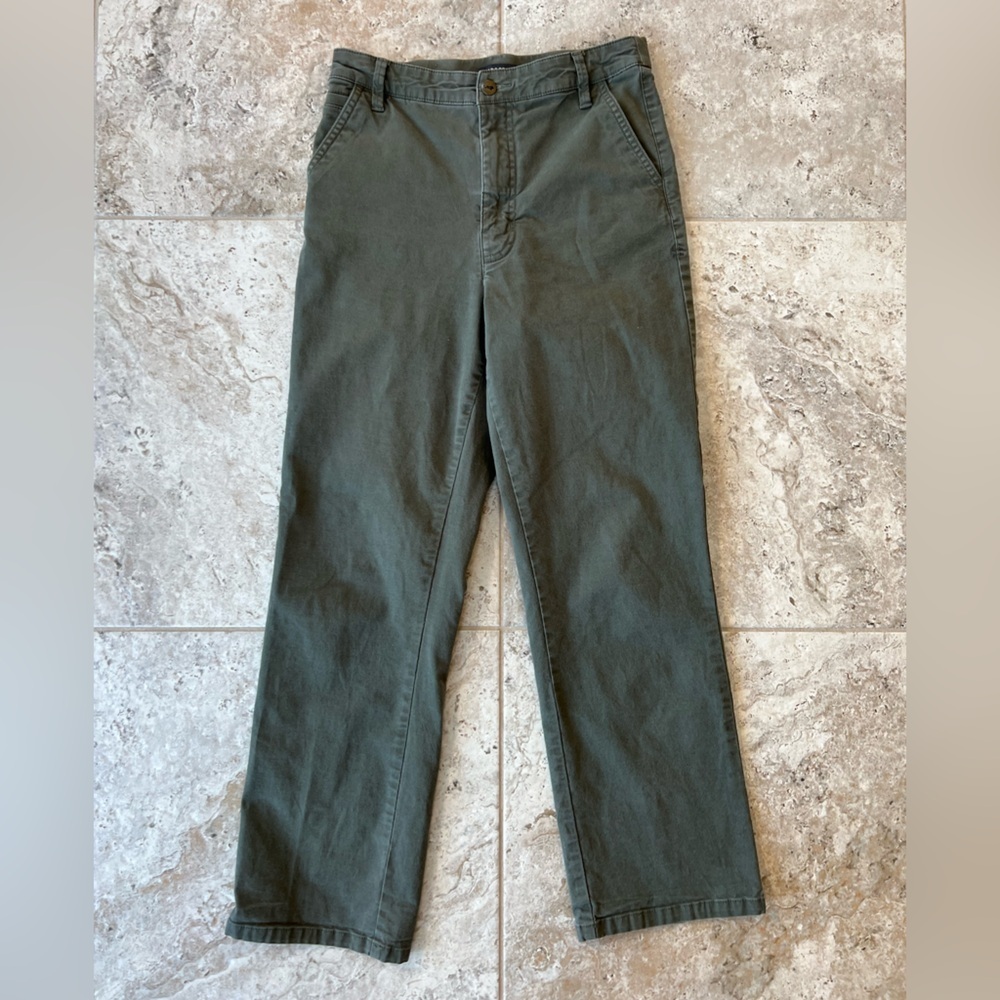 Toad & Co Earthworks High-Rise Cropped Straight Leg Cotton Stretch Pant Green, 4